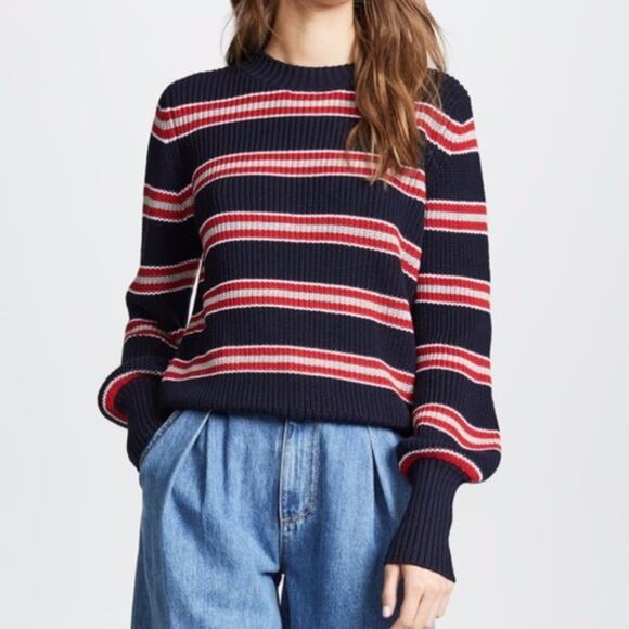The Fifth Label Defense Striped Sweater Navy & Red - Picture 1 of 4
